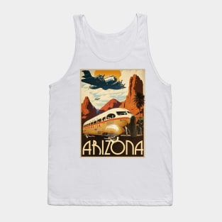 Arizona Saguaro Desert Vintage Travel Art Poster Tank Top